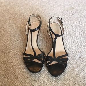 Nine West strappy black kitten heel size 10